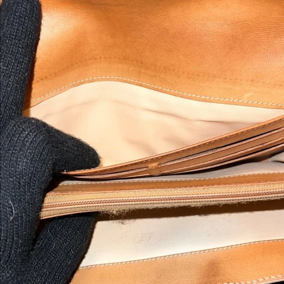 Celine Beige and Brown Patterned Wallet